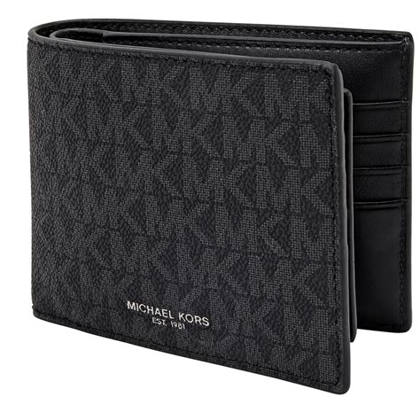 michael kors black and white striped wallet|michael kors black wallet men's.